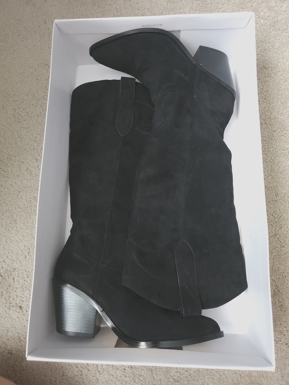 NWT RM Rebecca Minkoff Faux Suede Cowboy Boots Women's Pointed Toe Size 7.5